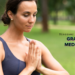 A serene scene of someone practicing grateful meditations in a peaceful outdoor setting.